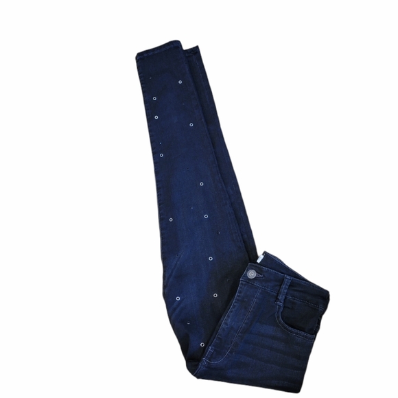Zara Basic Z1975 Denim Studded High-Rise Jeans